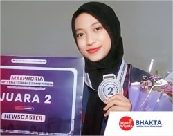 Mahasiswa D3 Kebidanan, Dinda Risquina Wilujeng berhasil raih Juara 2 News Caster Maephoria International Competition pada tanggal 30 Juni 2023. 