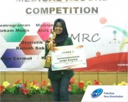 Milla Istifadhatul Mufidah mahasiwa D3 RMIK IIK BW raih Juara 2 Manajemen Unit Kerja dalam acara Indonesian Medical Record Competition (IMRC) yang diselenggarakan oleh Apikes Citra Medika Surakarta pada tanggal 17-18 Maret 2018.