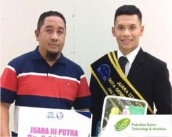 Nathanael Rhesa Mahasiswa D4 Teknologi Laboratorium Medis berhasil meraih Juara 3 dalam ajang pemilihan Duta GenRe (Generasi Berencana) 2018 tingkat Jawa Timur.