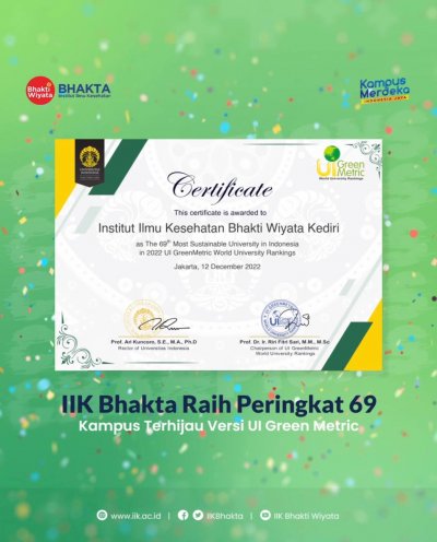 IIK Bhakta Raih Peringkat 69 Nasional untuk Universitas Terhijau Versi UI Green Metric